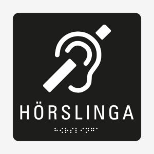 Taktil skylt m. brailleskrift HÖRSLINGA